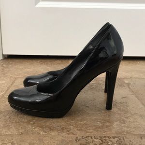 BCBGirls Patent black platform heels